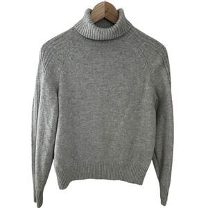 Marks & Spencer M&S Gray Marl Women’s Lambswool Turtleneck Sweater Medium Petite
